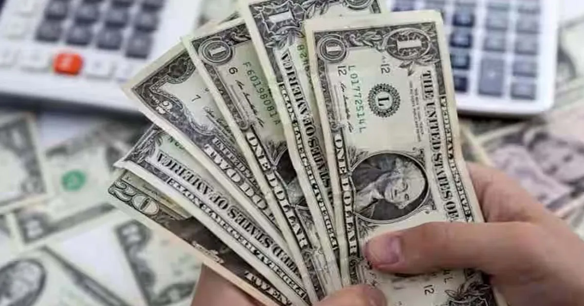 Rupee falls by five paise