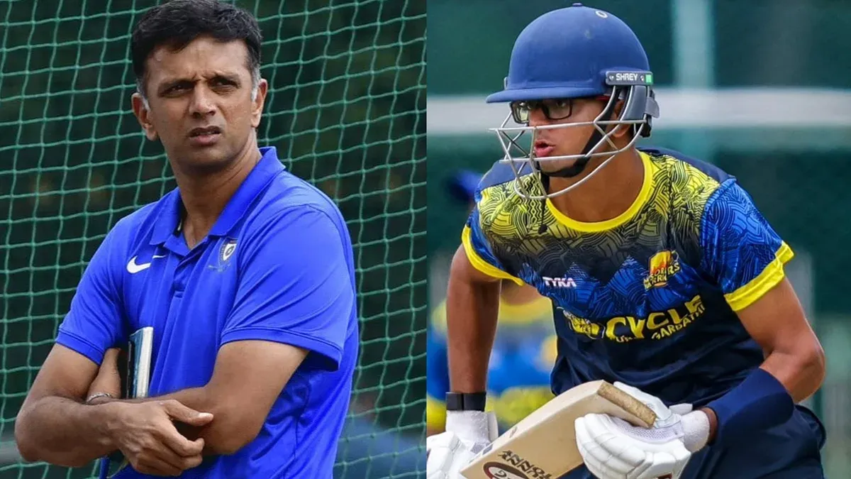 Samit dravid Rahul Dravid son score 7 runs in debut match of Maharaja trophy jpg