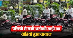पत्तियों से सजी अनोखी गाड़ी का वीडियो हुआ वायरल, लोगों ने किए मजेदार कमेंट्स