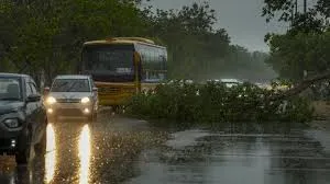 Delhi में बारिश, IMD ने जारी की तूफान की चेतावनी