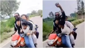 Viral Video : 1 बाइक पर हुड़दंग करते दिखे 5 युवक, पुलिस ने पकड़कर निकाली हेकड़ी, देखें वीडियो