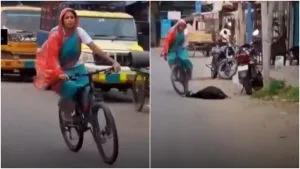 Viral Video: आंटी की साइकिलिंग देखकर लोगों को आया चक्कर, वीडियो देखकर हो जाएंगे हैरान