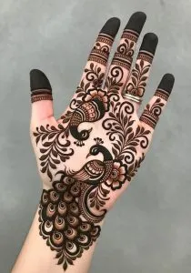 Peacock Feather Back Mehndi Design