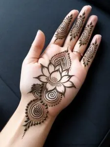 Arabic lotus design mehndi design