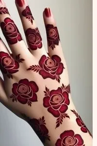 Arabic rose flower mehndi design