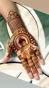 Lord Krishna picture mehndi design