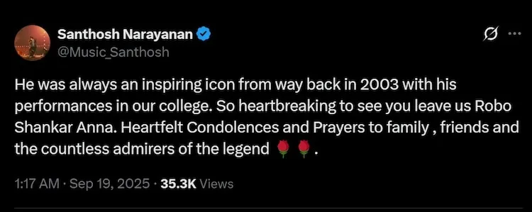 Robo Shankar Death