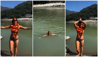 Foreign Girl in Ganga