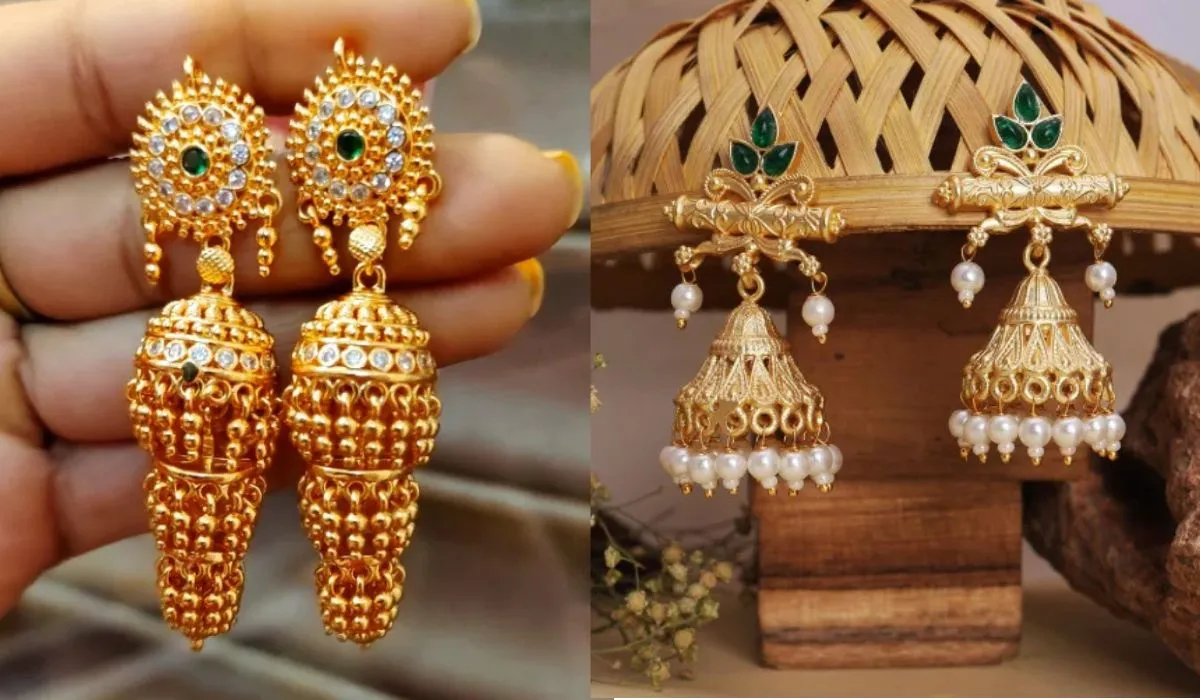 Bridal Gold Jhumka Design