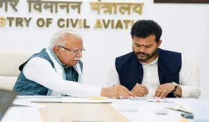 करनाल की हवाई कनेक्टिविटी को मिलेगी नई उड़ान, केंद्रीय मंत्री मनोहर लाल ने नागर विमानन मंत्री से की मुलाकात