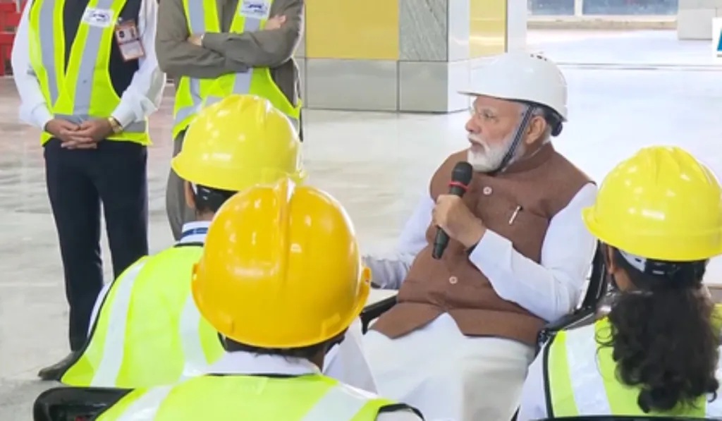 PM Modi at Bullet Train Station