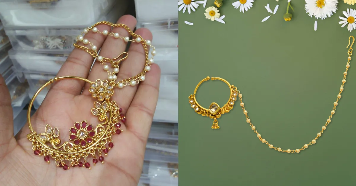 Latest Gold Nath Designs