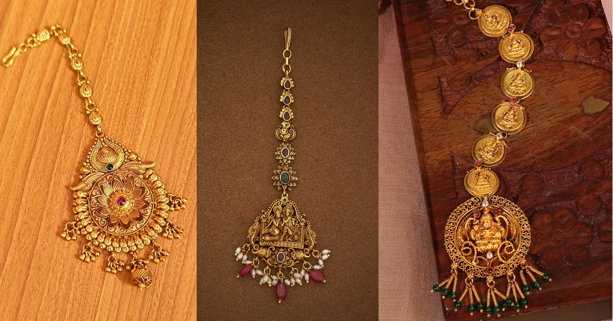Bridal Pure Gold Maang Tikka Design