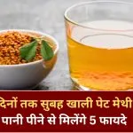 Methi Water Benefits