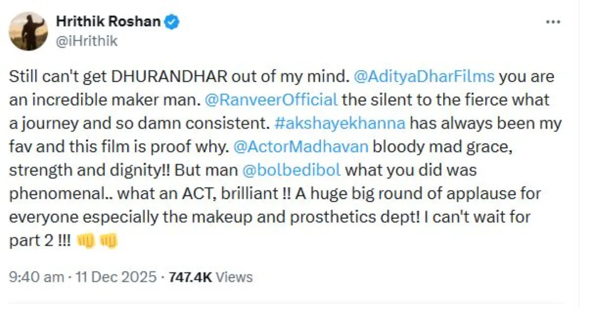 Hrithik Roshan Dhurandhar Movie