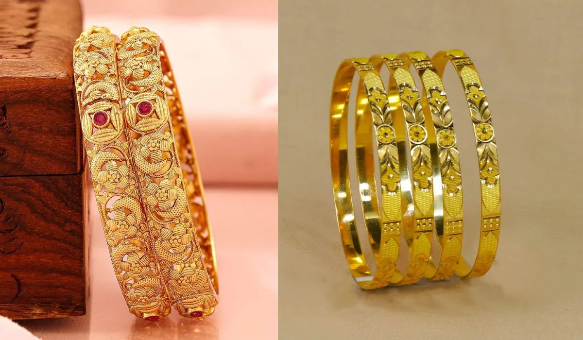 Floral Gold Bangles