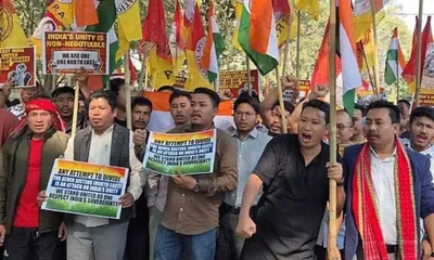 TIPRA Protest Against Bangladesh (credit S-M)