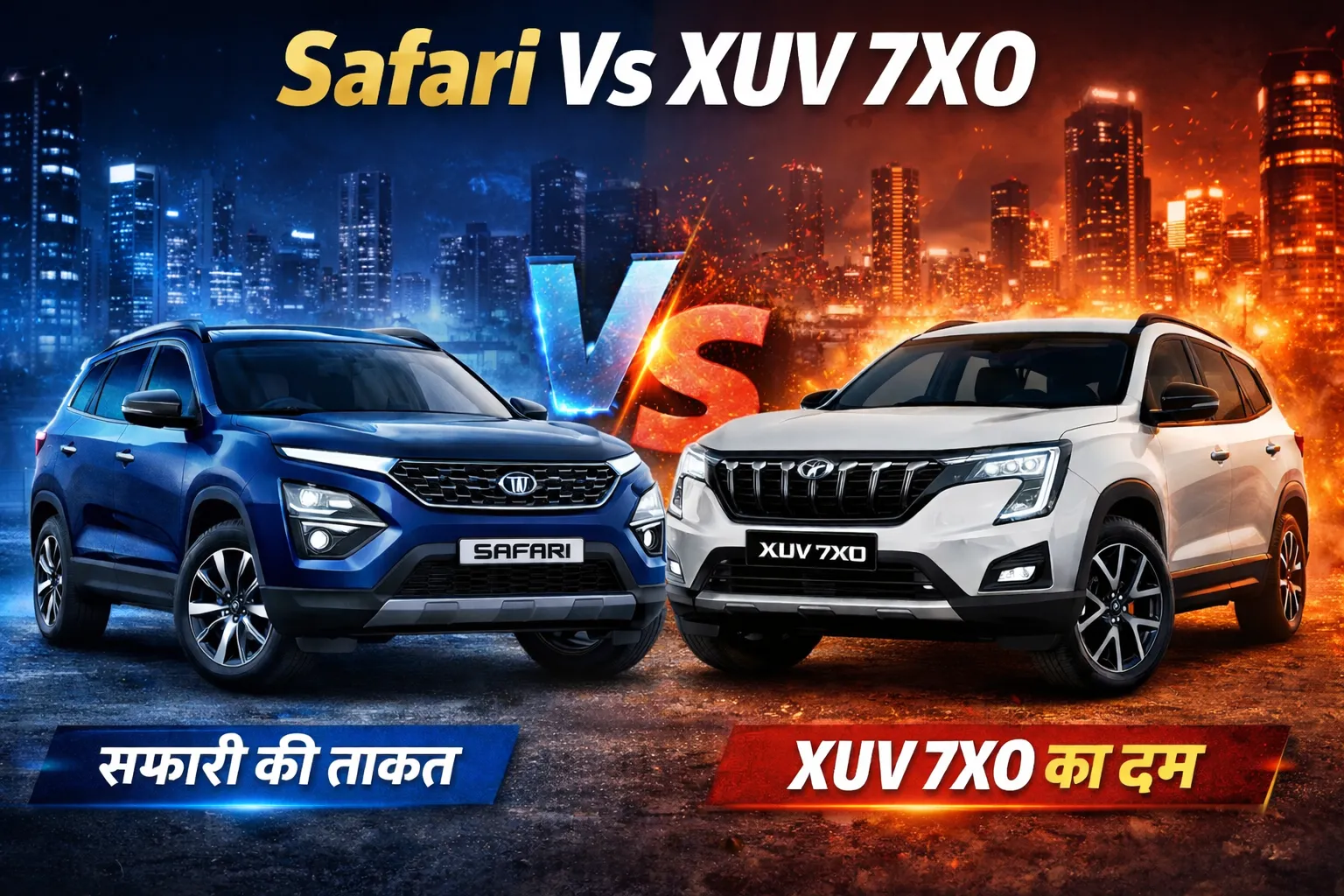 Tata Safari Vs Mahindra XUV 7XO Comparison