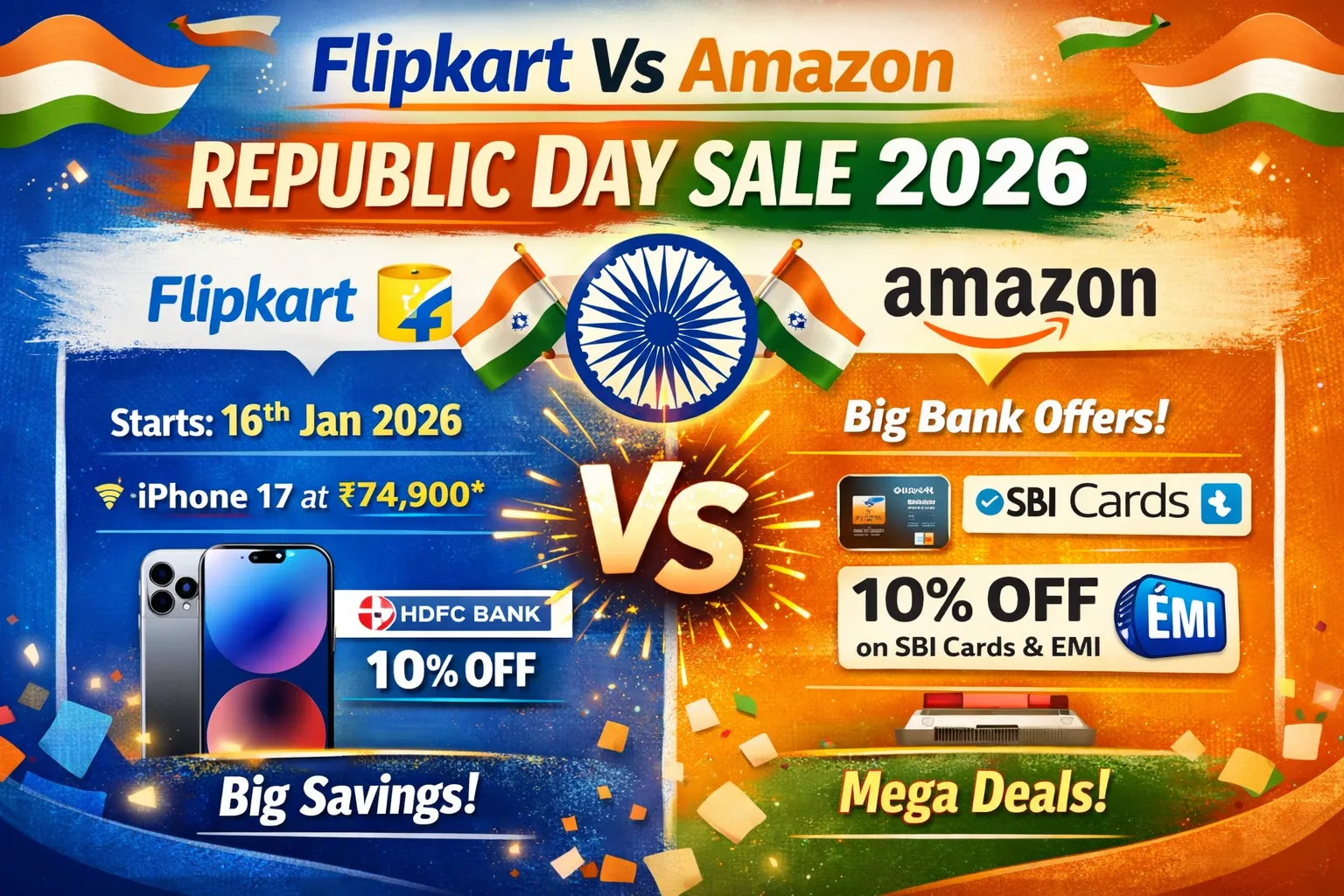 Flipkart Vs Amazon Republic Day Sale 2026