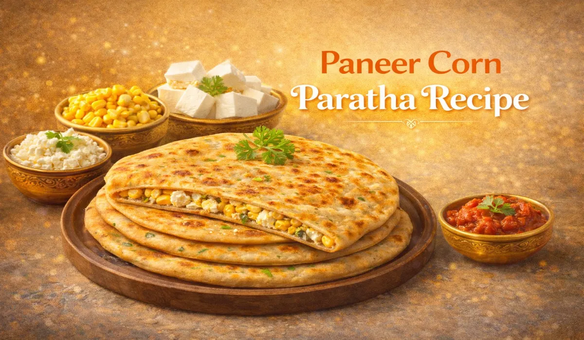 Paneer Corn Paratha Recipe