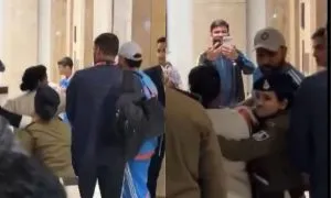 Woman approaches Rohit Sharma