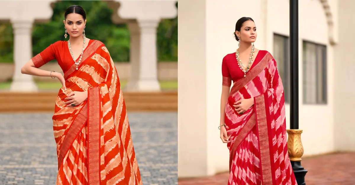 Leheriya Print Saree Designs( Source: Social Media)