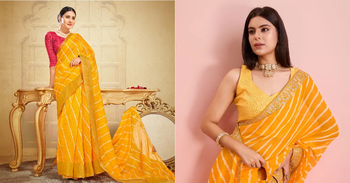 Leheriya Print Saree Designs( Source: Social Media)