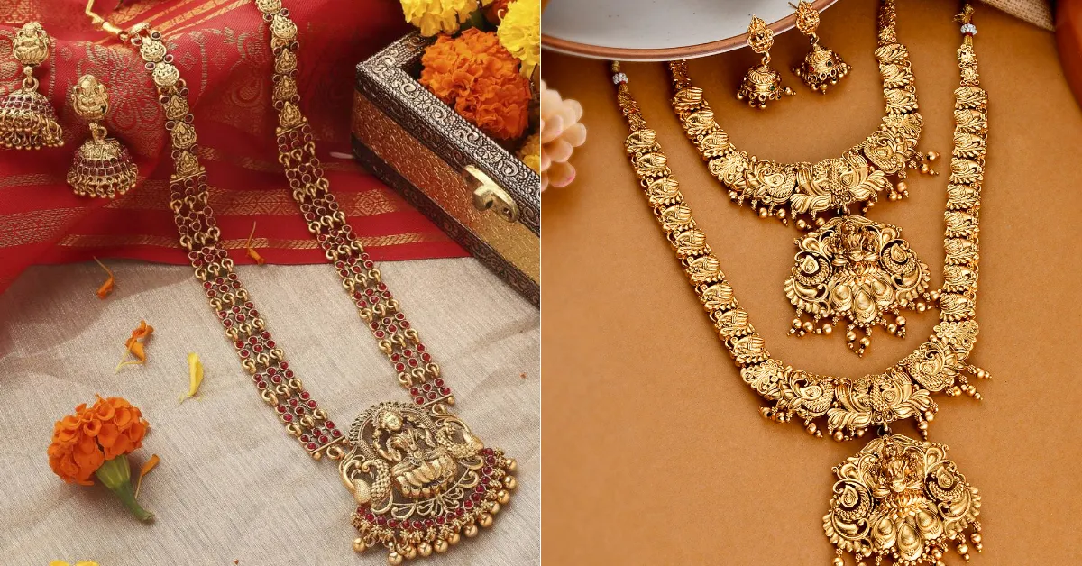 Gold Temple Necklace Design
