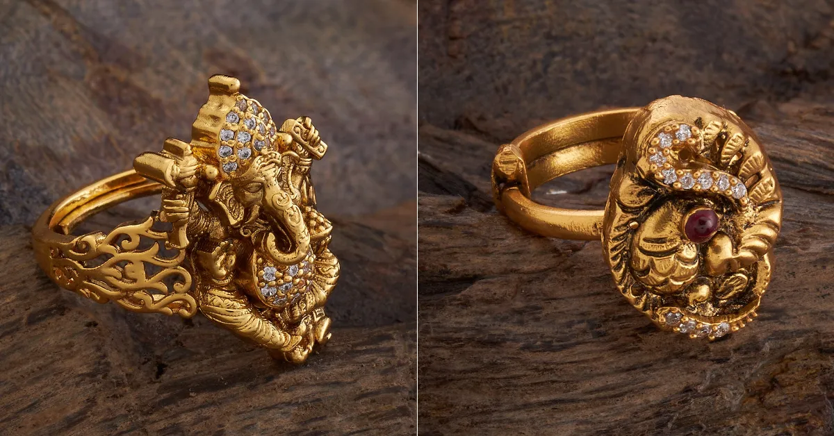 Oxidised Gold Ring Design
