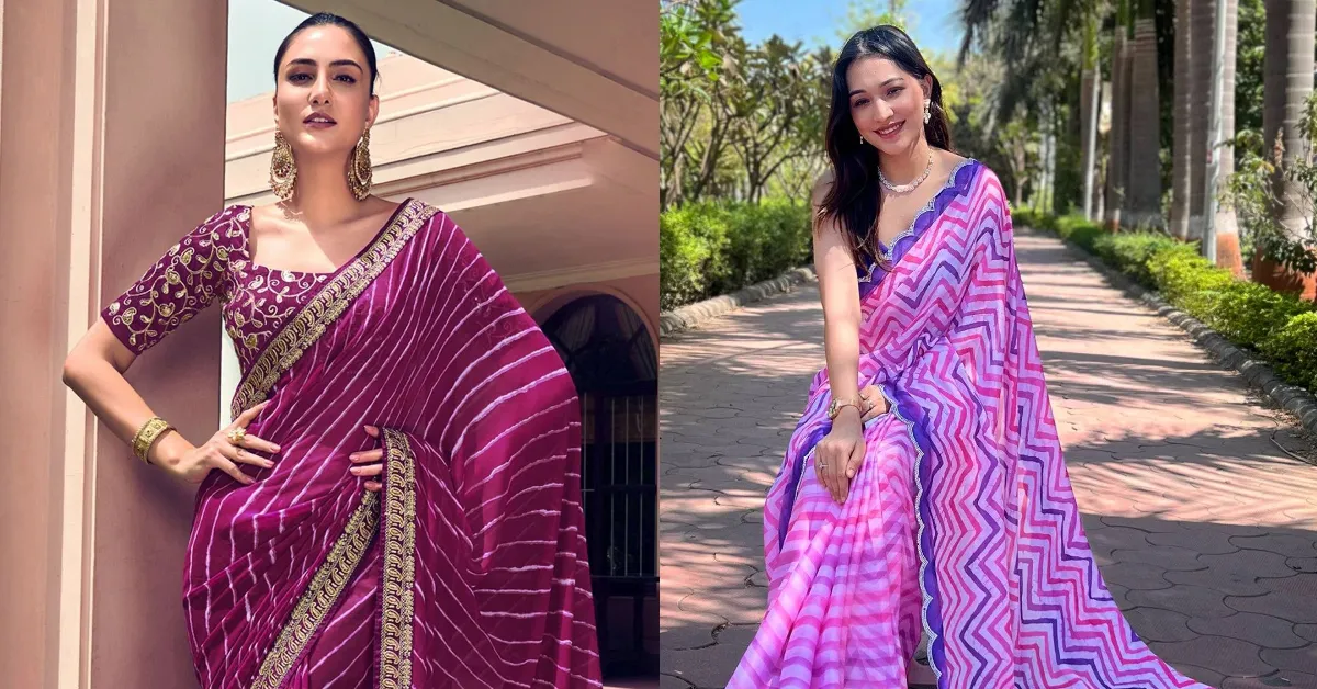 Leheriya Print Saree Designs( Source: Social Media)