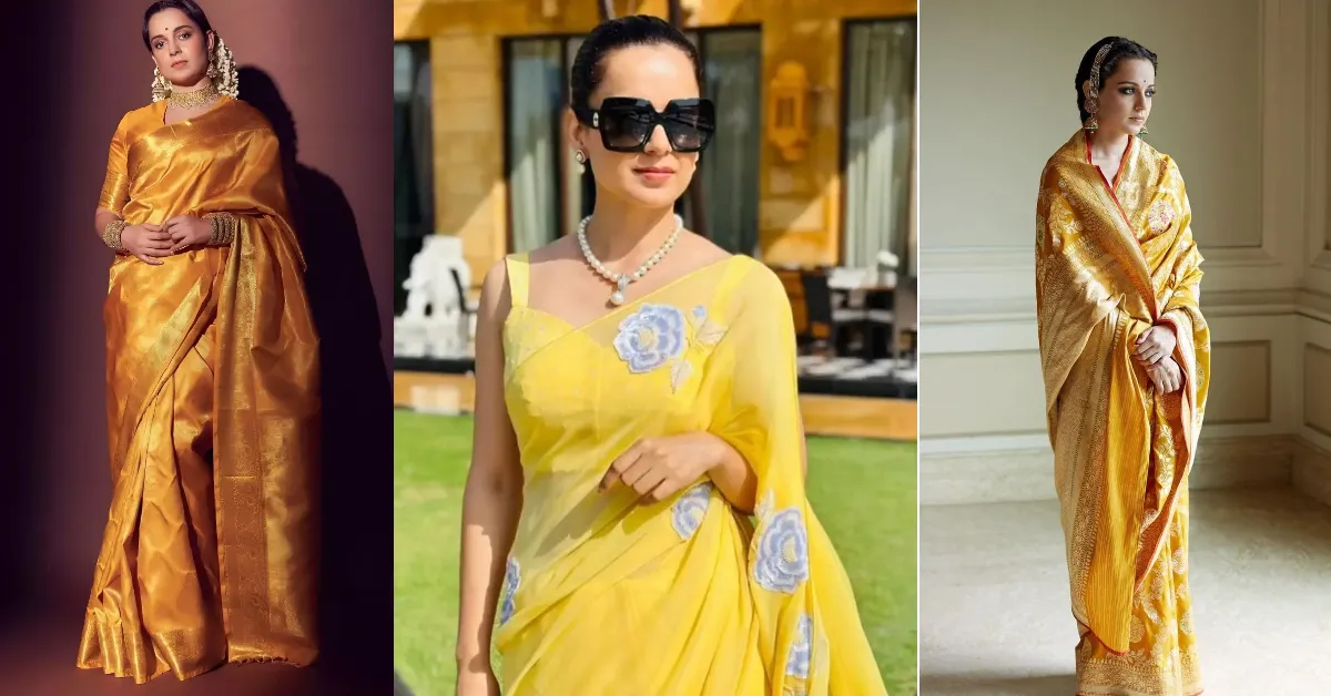 Yellow Saree Designs For Basant Panchami