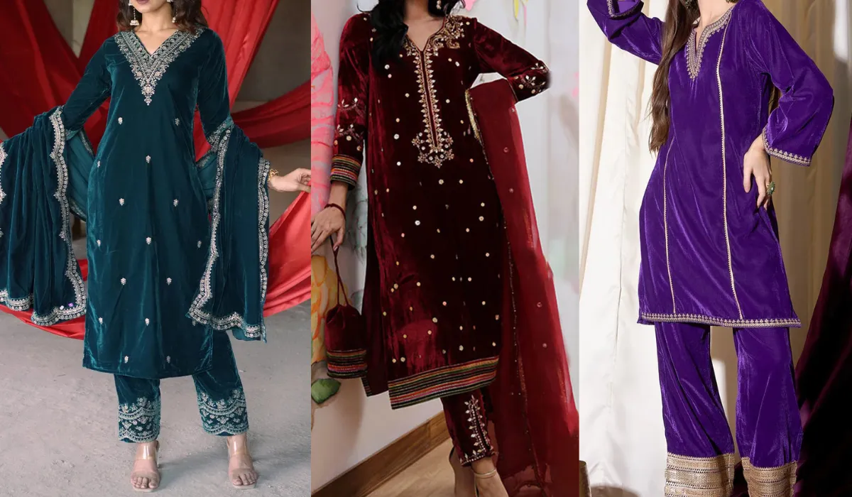 Velvet Punjabi Suit Designs for Lohri