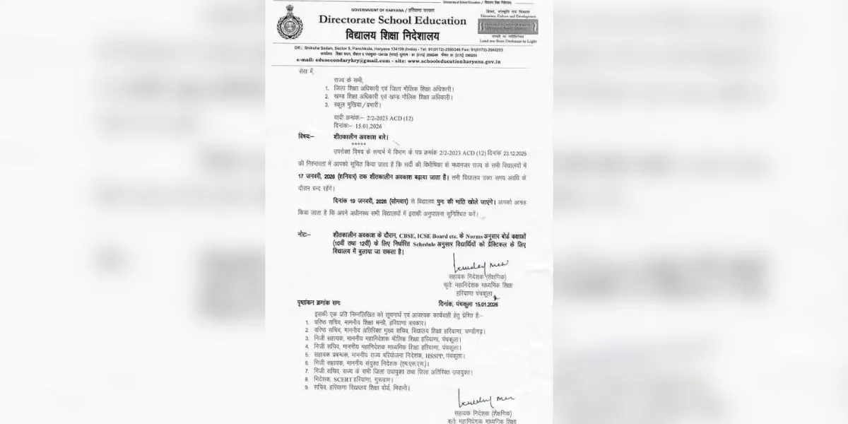 Haryana School Vacation Extended (Image- Social Media)