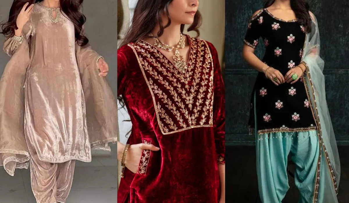 Velvet Punjabi Suit Designs for Lohri