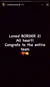 Hrithik Roshan On Border 2