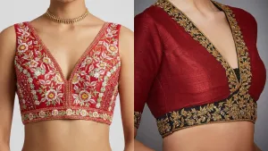 V Neck Blouse Designs