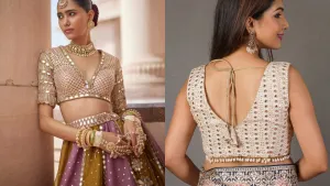 front v neck blouse designs