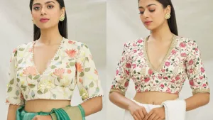 V Neck Blouse Designs