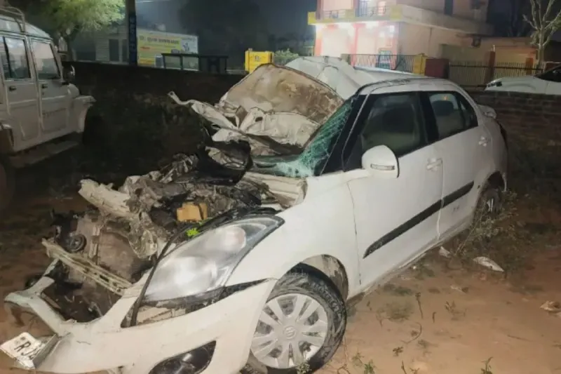 Car Collide With Truck In Ringas