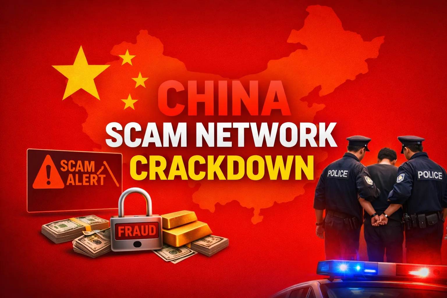China Scam Network Crackdown (image AI)