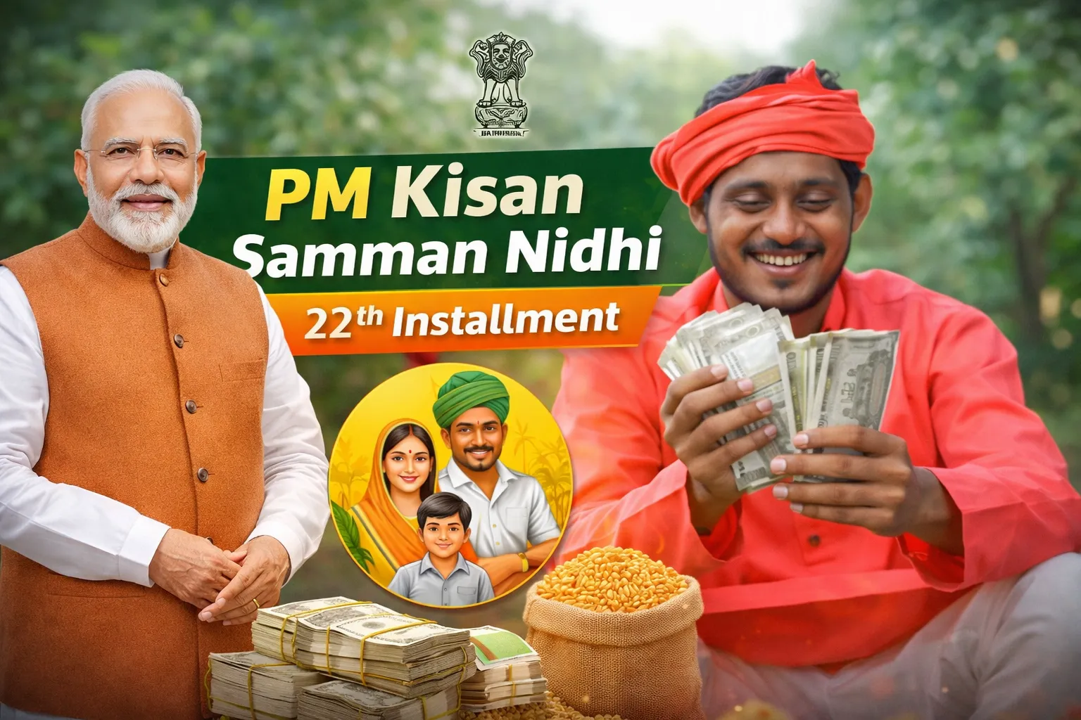 PM Kisan Samman Nidhi 22th Installment (image AI)