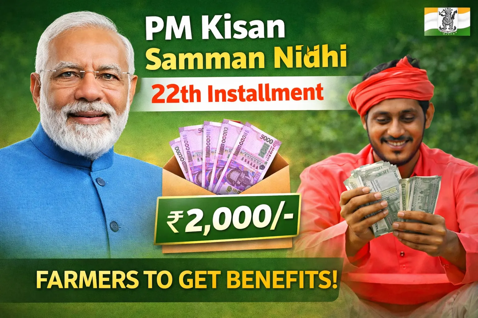PM Kisan Samman Nidhi 22th Installment (image AI)