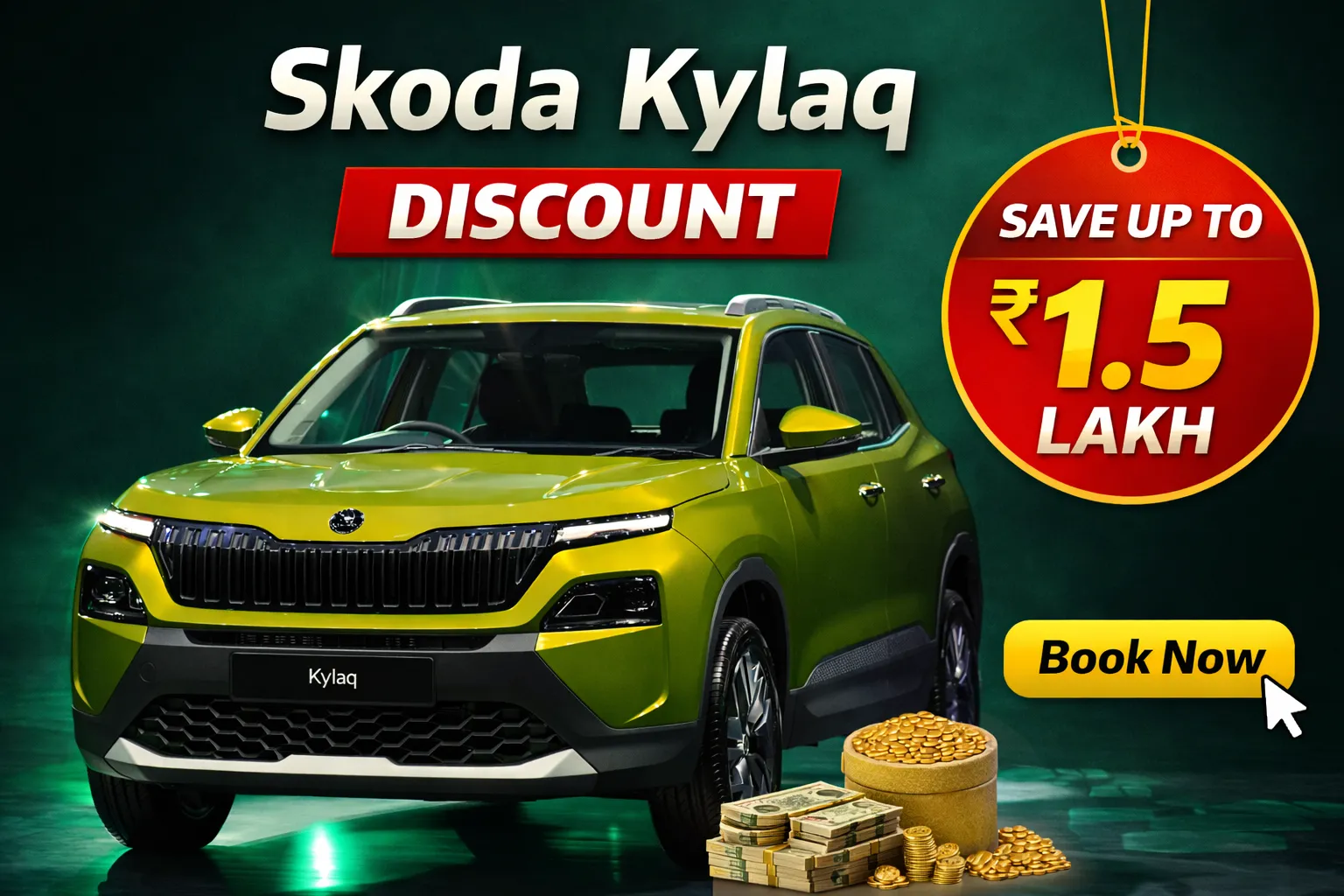 Skoda Kylaq Discount (image AI genreted )
