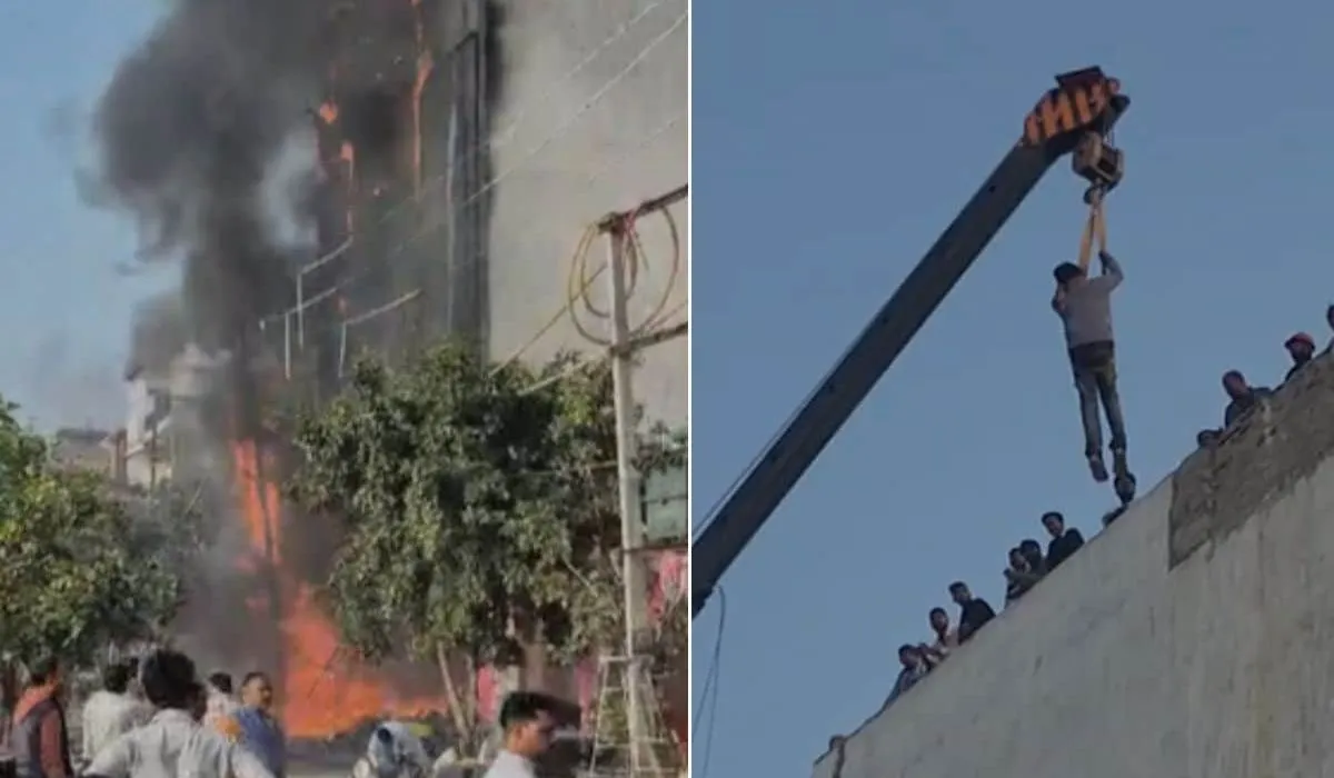 Vrindavan Hotel Fire (image social media )