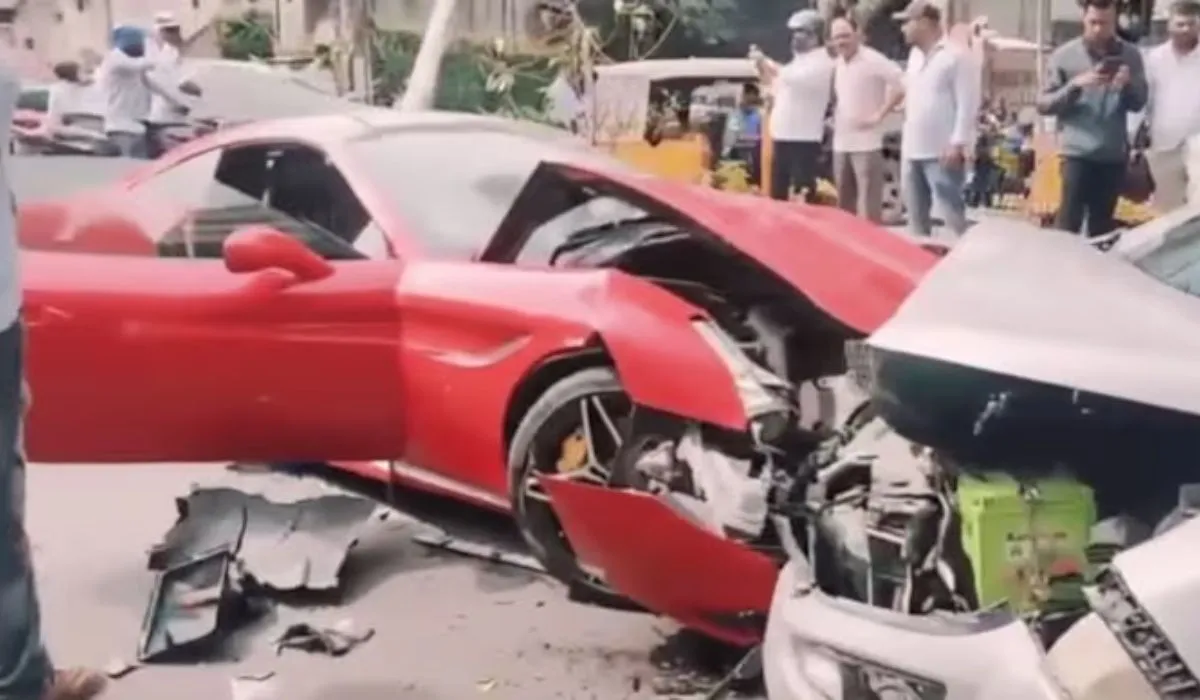 Hyderabad Ferrari Accident ( source : social media)