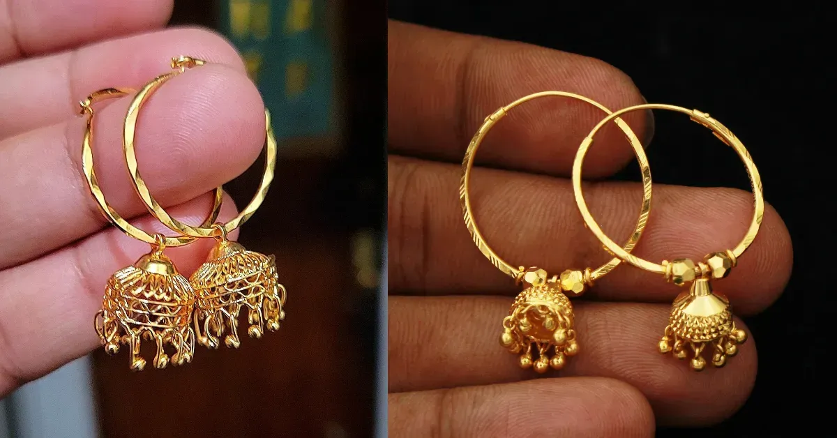 22K Gold Chandbali Earrings