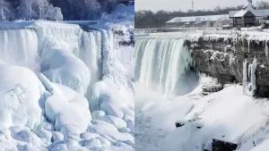 Niagara Falls frozen Viral Video