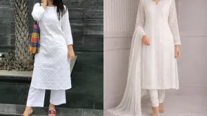 white kurta Holi look