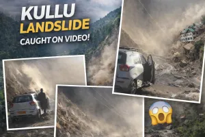 कुल्लू के मणिकर्ण-बरशैणी मार्ग पर लैंडस्लाइड, सुहाना मौसम, 1 मिनट और दरका पहाड़