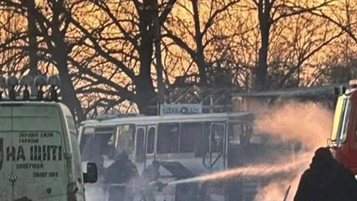 Russia Drone Attack on Bus